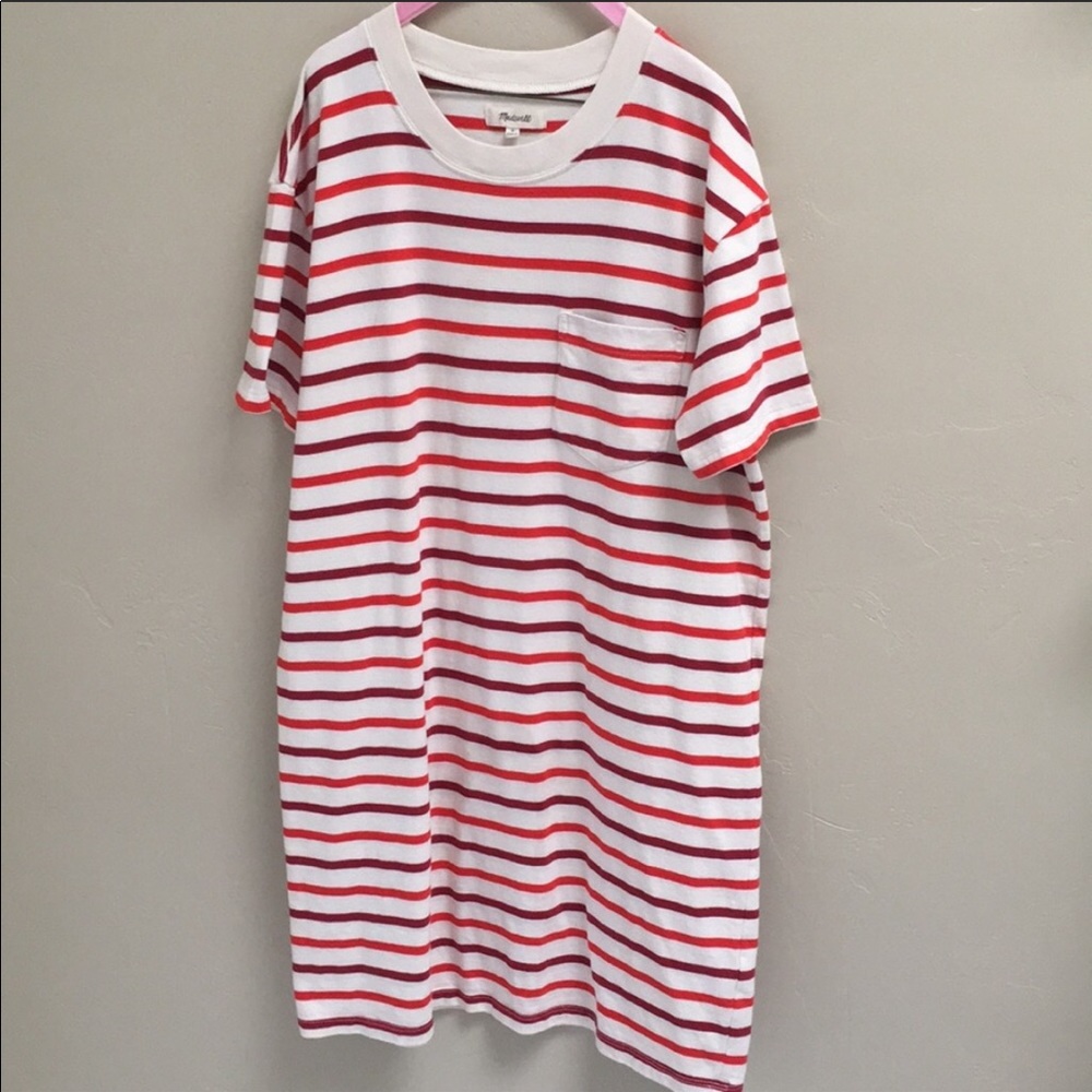 Madewell Pocket Tee Dress In Pablo Stripe